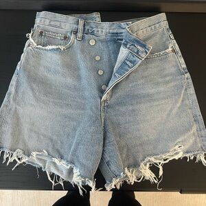 Agolde criss cross jean shorts